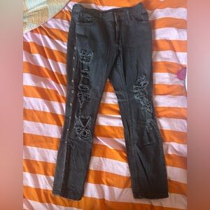 BDG Black Studded Distressed Boyfriend Jeans